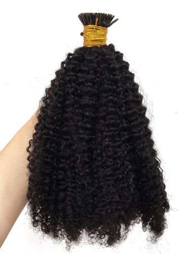 Ms Fenda Brazilian Remy Human Hair Afro Kinky Curly 4b 4c 1g/strand Natural Color I-tip Hair Extensions