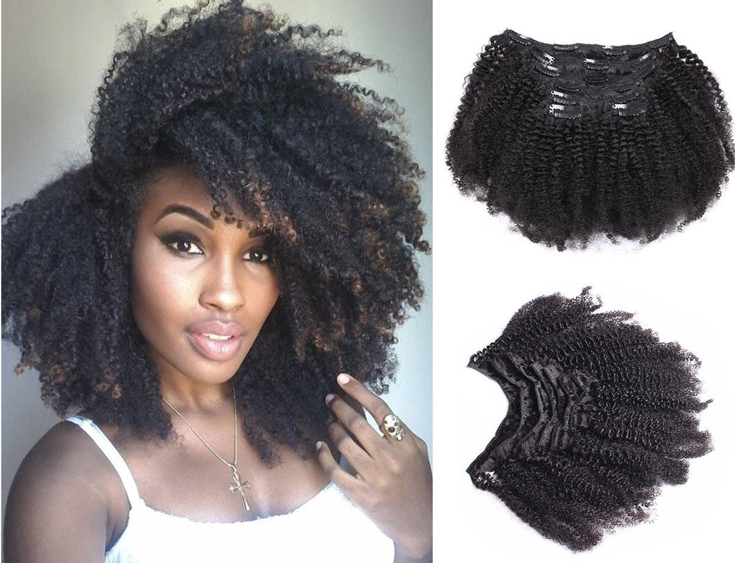 Ms Fenda Brazilian Virgin Hair Natural Color 4b-4c Afro Kinky Curly Clip In Hair Extensions
