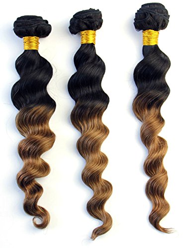 Ms Fenda Hair 100% Remy Virgin Peruvian Human Hair Straight Loose Wave Style 10.5oz(300gram) 3Pieces/Lot Ombre Color T1B/30 Weaving Wefts
