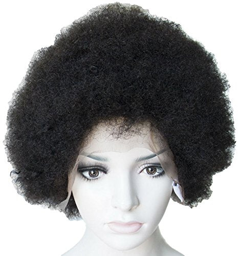 Ms Fenda Hair Afro Kinky Curly style Short Wig Natural Black Color Bleached Knots 100% Raw Remy Virgin Peruvian Human Hair Full Lace Wig