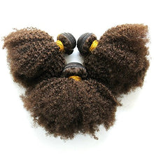 Ms Fenda Hair Light Brown Color #4 Afro Kinky Curly Style Virgin Brazilian Human Hair Weaving Wefts 10.5oz(300gram) 3Bundles/Lot