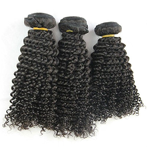 MsFenda Hair 100% Raw Remy Virgin Brazilian Hair Extension Kinky Curly Mixed Lengths Set 3pc Lot, 100g /Pc, 300g/lot, 10