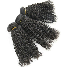 MsFenda Hair 100% Raw Remy Virgin Brazilian Hair Extension Kinky Curly Mixed Lengths Set 3pc Lot, 100g /Pc, 300g/lot, 10"~28" Natural Color #1b
