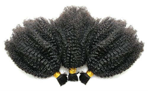 Ms Fenda Hair 3 Bundles/lot 10.5oz(300gram) Afro Kinky Curly 4B-4C Kinky Curly Style Virgin Brazilian Human Hair Bulk for Braiding