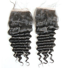 MsFenda Hair Top Quality 100% Raw Virgin Brazilian Human Hair Deep Wave Hair 1 Pcs Lace Closure (4*4) Natural Color