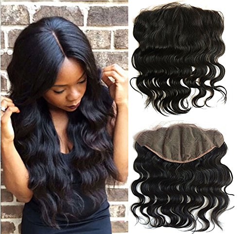 360 Lace Frontal Closure Body Wave Full HD Transparent With Baby Hair  Bleachable Knots 100% Remy Human Hair（20inch,360 frontal）