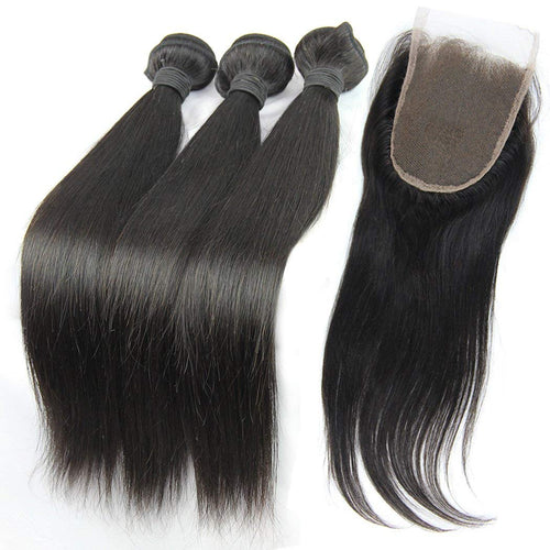 MsFenda Hair Top Quality 100% Raw Virgin Peruvian Human Hair Straight Hair 3pcs 10