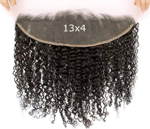 Ms Fenda 100% Brazilian Virgin Human Hair Pieces 3B 3C Kinky Curly 13x4 Lace Frontal
