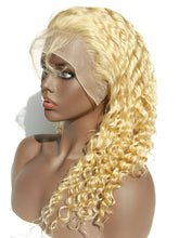 Ms Fenda Brazilian Virgin Human Hair Blonde Color #613 Deep Wave 150% Density Lace Wigs