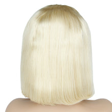 Ms Fenda Brazilian Virgin Human Hair Blonde Color #613 Straight 150% Density Short Bob Lace Wigs