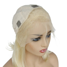 Ms Fenda Brazilian Virgin Human Hair Blonde Color #613 Straight 150% Density Short Bob Lace Wigs