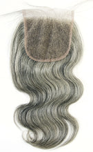 Ms Fenda 100% Virgin Malaysian Human Hair Body Wave Mixed Grey Color 4X4 Lace Closure